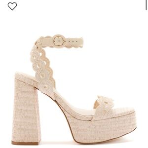 LARROUDÉ
Dolly Broderie Sandal In Natural Raffia
